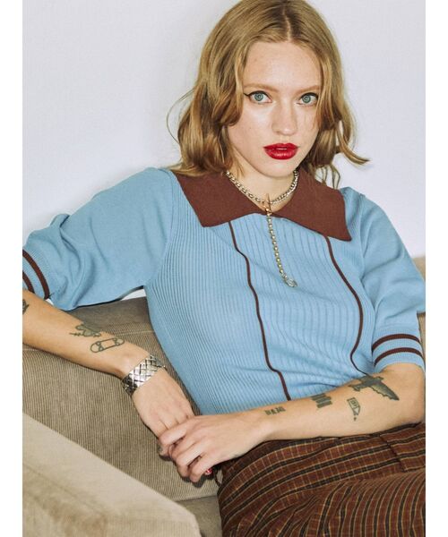 jouetie（ジュエティ）の「ピンタックバイカラーサマーニット（ニット