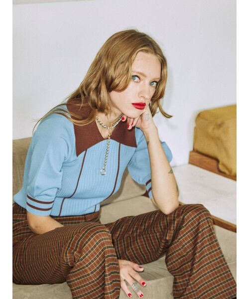 ジョコンダ ロイヤル　バイカラーアンサンブルニット　サイズ40 jouetie（ジュエティ）の「ピンタックバイカラーサマーニット（ニット