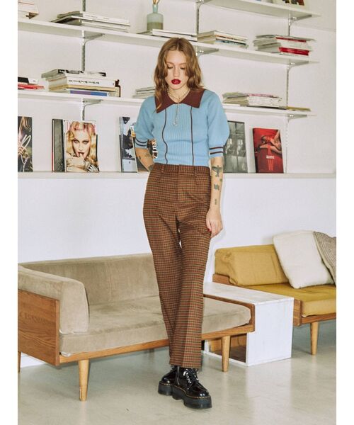 jouetie（ジュエティ）の「ピンタックバイカラーサマーニット（ニット/セーター・レディース・ブラック/ブルー/グリーン・MEDIUM）」の9枚目の写真