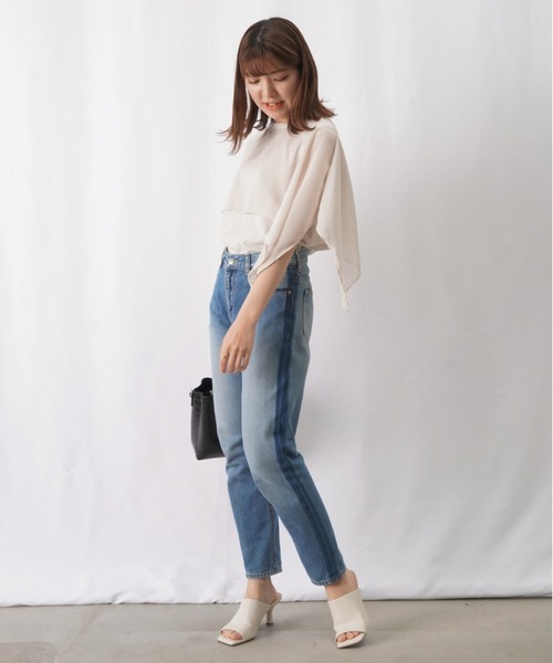 RODEO（ロデオ）の「RODEO  ロデオ サテンストライプケープカットソー（Tシャツ/カットソー・レディース・ブラック/ライトベージュ・FREE）」の16枚目の写真