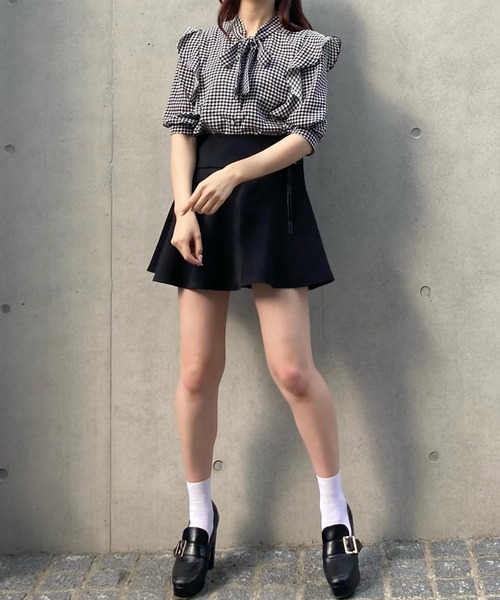 Crea titty&Co. PETIT(クレアティティーアンドコープチ)の「【Crea titty&Co.PETIT】チドリリボン半袖ブラウス(シャツ/ブラウス・レディース・マルチ・FREE)」の4枚目の写真