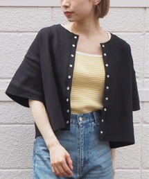 tiptop | スナップボタン半袖カーディガン(カーディガン/ボレロ)