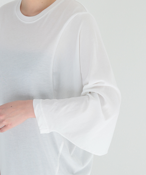 エーピーストゥディオ 22SS ワイドスリーブTシャツ カットソー 長袖 白 AP STUDIO（エーピーストゥディオ）の「ワイドスリーブTシャツ（T