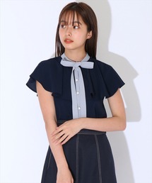 REDYAZEL | バイカラーフリルノースリブラウス(シャツ/ブラウス)