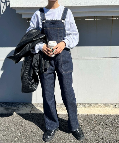 byYOUANCE(バイユアンス)の「イージーフレアサロペット(サロペット/オーバーオール・レディース・ホワイト/ブラック/インディゴブルー・FREE)」の4枚目の写真