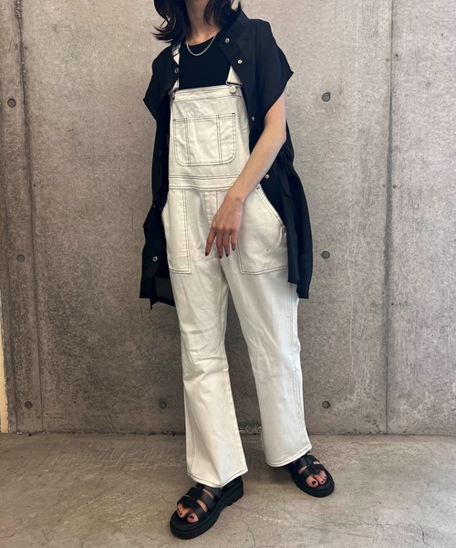 byYOUANCE(バイユアンス)の「イージーフレアサロペット(サロペット/オーバーオール・レディース・ホワイト/ブラック/インディゴブルー・FREE)」の9枚目の写真