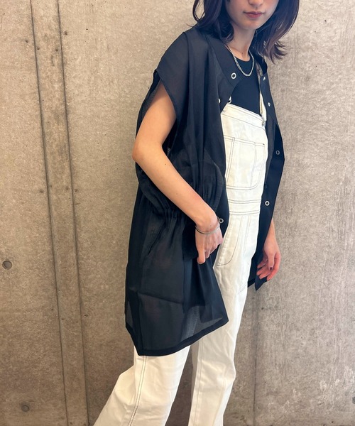 byYOUANCE(バイユアンス)の「イージーフレアサロペット(サロペット/オーバーオール・レディース・ホワイト/ブラック/インディゴブルー・FREE)」の8枚目の写真