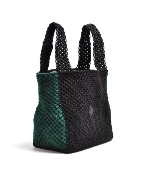 CLEDRAN(クレドラン)の「CL3382 HAND KNIT TOTE 手編み アクリルロープ ショッパー(ショルダーバッグ・レディース・ブラック/ベージュ/グレー/グリーン・FREE)」の1枚目の写真
