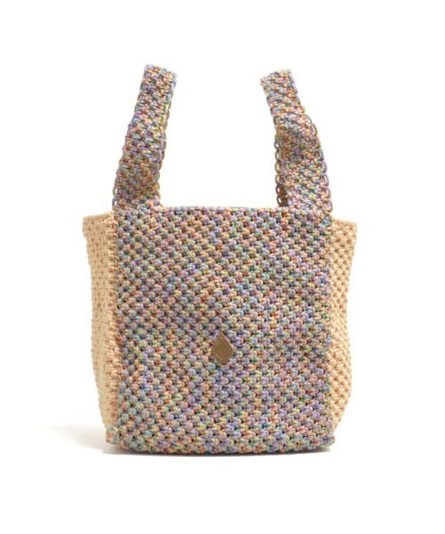 CLEDRAN(クレドラン)の「CL3382 HAND KNIT TOTE 手編み アクリルロープ ショッパー(ショルダーバッグ・レディース・ブラック/ベージュ/グレー/グリーン・FREE)」の6枚目の写真