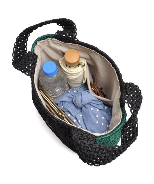 CLEDRAN(クレドラン)の「CL3382 HAND KNIT TOTE 手編み アクリルロープ ショッパー(ショルダーバッグ・レディース・ブラック/ベージュ/グレー/グリーン・FREE)」の12枚目の写真