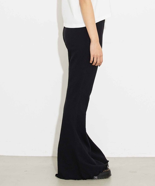 X-girl（エックスガール）の「LETTUCE EDGE FLARE EASY PANTS