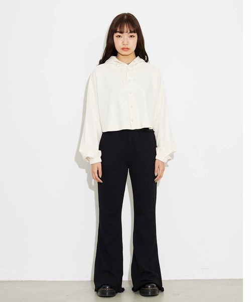 X-girl(エックスガール)の「LETTUCE EDGE FLARE EASY PANTS/フレアパンツ ウエストゴムパンツ カラーパンツ イージーパンツ(その他パンツ・レディース・ピンク/ライトグリーン/ブラック・M/S)」の18枚目の写真