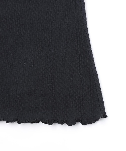 X-girl(エックスガール)の「LETTUCE EDGE FLARE EASY PANTS/フレアパンツ ウエストゴムパンツ カラーパンツ イージーパンツ(その他パンツ・レディース・ピンク/ライトグリーン/ブラック・M/S)」の4枚目の写真