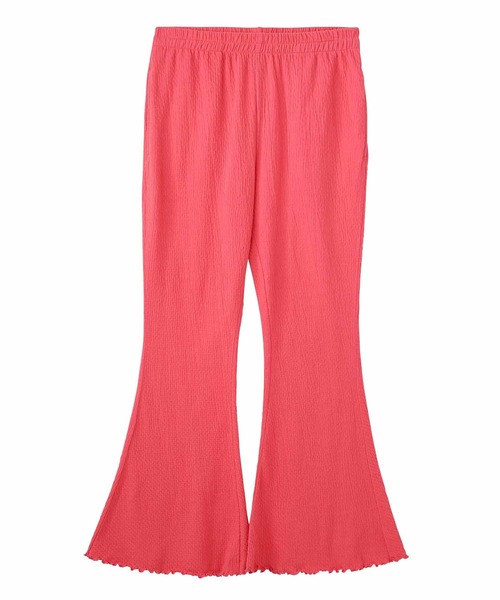 X-girl(エックスガール)の「LETTUCE EDGE FLARE EASY PANTS/フレアパンツ ウエストゴムパンツ カラーパンツ イージーパンツ(その他パンツ・レディース・ピンク/ライトグリーン/ブラック・M/S)」の9枚目の写真