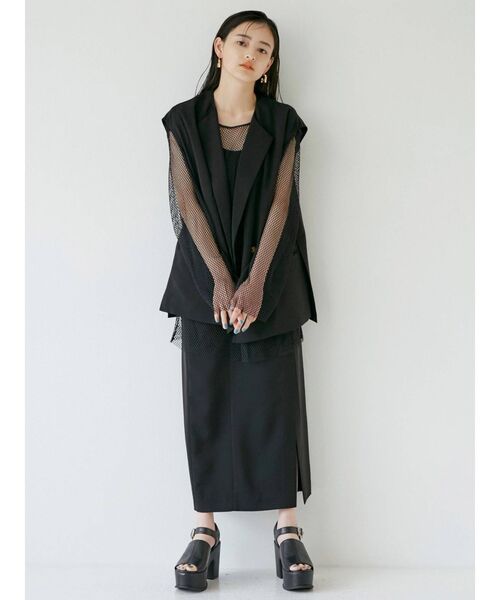 MURUA（ムルーア）の「ルーズメッシュトップス（Tシャツ/カットソー・レディース・ホワイト/ブラック・FREE）」の7枚目の写真