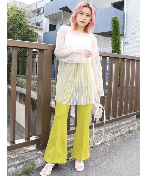 MURUA（ムルーア）の「ルーズメッシュトップス（Tシャツ/カットソー・レディース・ホワイト/ブラック・FREE）」の6枚目の写真