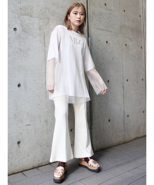 MURUA（ムルーア）の「ルーズメッシュトップス（Tシャツ/カットソー・レディース・ホワイト/ブラック・FREE）」の10枚目の写真