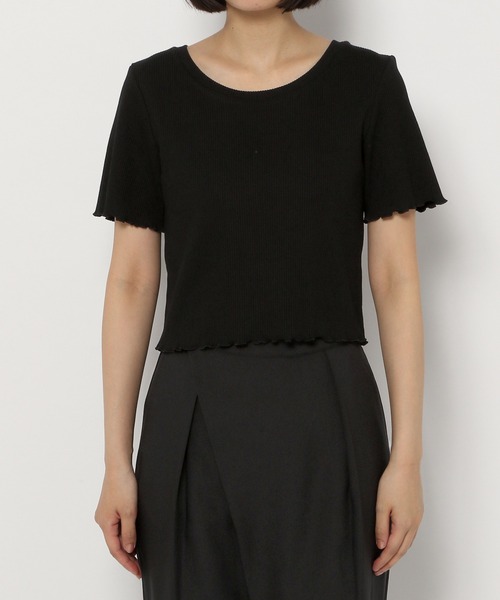 PAGEBOY(ページボーイ)の「テレコメローコンパクトTシャツ(Tシャツ/カットソー・レディース・ブラック/オフホワイト/ロイヤルブルー/グレイッシュベージュ・FREE)」の6枚目の写真