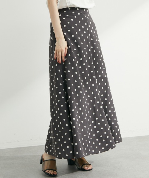 Sugar spoon（シュガースプーン）の「・SUGAR SPOON ドットマーメイドスカート（スカート・レディース・チャコールグレー/カーキ/サックスブルー・FREE）」の2枚目の写真
