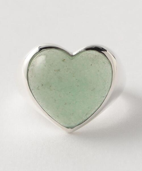 Steven Alan（スティーブンアラン）の「＜ANNIKA INEZ＞HEART RING LARGE AVENTURINE/リング（リング・レディース・シルバー・6）」の3枚目の写真