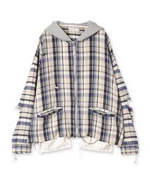 Jieda | DAMAGE FLANNEL HOOD SHIRT(シャツ/ブラウス)