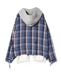 JieDa(ジエダ) FLANNWL DAMAGE SHIRT ダメージフランネルシャツ Jie-23W-SH07-A JIEDA / ジエダ】DAMAGE FLANNEL HOOD SHIRT