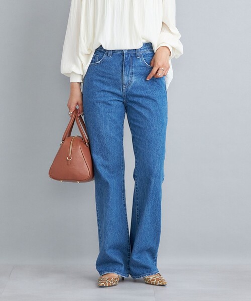 SHIPS(シップス)の「〈洗濯機可能〉11.5oz デニムセミフレアパンツ◆(デニムパンツ・レディース・ブルー/ネイビー・SMALL/MEDIUM/LARGE)」の2枚目の写真