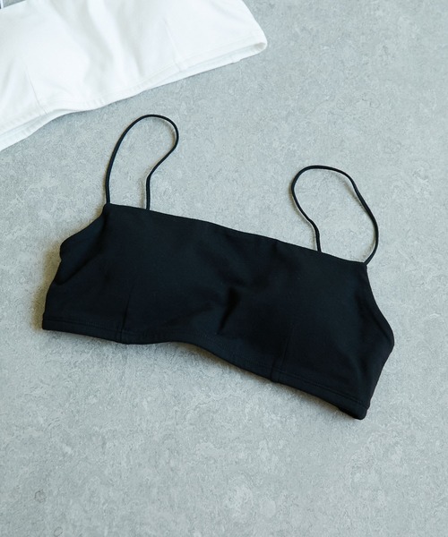 GALLARDAGALANTE(ガリャルダガランテ)の「【La nature linge】ベア天竺キャミソールブラ(ブラジャー・レディース・ホワイト/ブラック・1/0)」の6枚目の写真