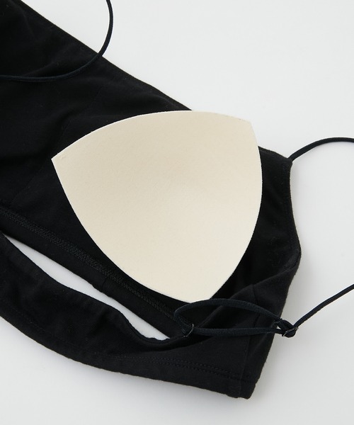 GALLARDAGALANTE(ガリャルダガランテ)の「【La nature linge】ベア天竺キャミソールブラ(ブラジャー・レディース・ホワイト/ブラック・1/0)」の9枚目の写真