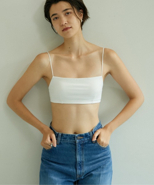 GALLARDAGALANTE(ガリャルダガランテ)の「【La nature linge】ベア天竺キャミソールブラ(ブラジャー・レディース・ホワイト/ブラック・1/0)」の16枚目の写真