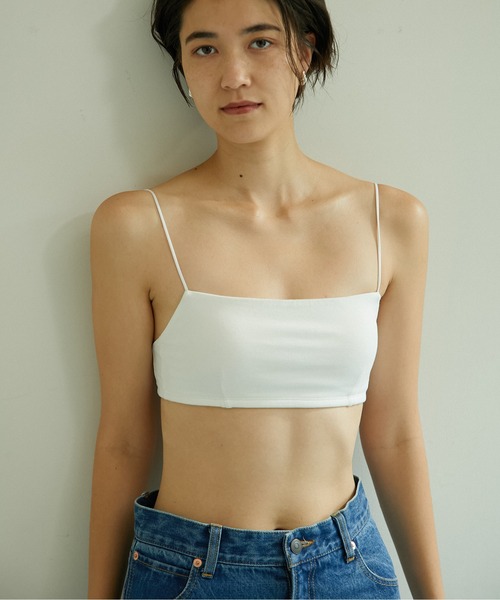 GALLARDAGALANTE(ガリャルダガランテ)の「【La nature linge】ベア天竺キャミソールブラ(ブラジャー・レディース・ホワイト/ブラック・1/0)」の19枚目の写真