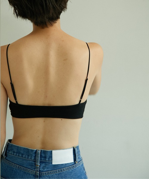 GALLARDAGALANTE(ガリャルダガランテ)の「【La nature linge】ベア天竺キャミソールブラ(ブラジャー・レディース・ホワイト/ブラック・1/0)」の5枚目の写真