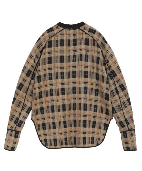 ito作家 big collar piping tops【checkered】 big collar piping tops