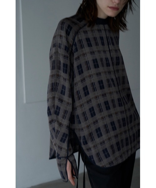CLANE(クラネ)の「CHECK PIPING TOPS(その他トップス・レディース・ベージュ/ネイビー・1/2)」の15枚目の写真