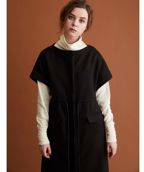 RITA(リタ)の「RITA / リタ MILITARY WOOL DRESS ミリタリー ショートスリーブ ウールワンピース(ワンピース・レディース・ブラック・FREE)」の3枚目の写真
