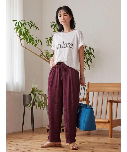 AMERICAN HOLIC(アメリカンホリック)の「サテンジャガードゆるパンツ(その他パンツ・レディース・ブラック/ボルドー・M/L)」の13枚目の写真