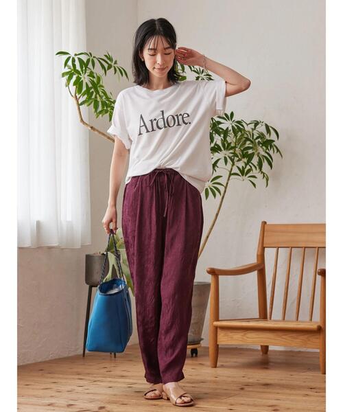 AMERICAN HOLIC(アメリカンホリック)の「サテンジャガードゆるパンツ(その他パンツ・レディース・ブラック/ボルドー・M/L)」の16枚目の写真