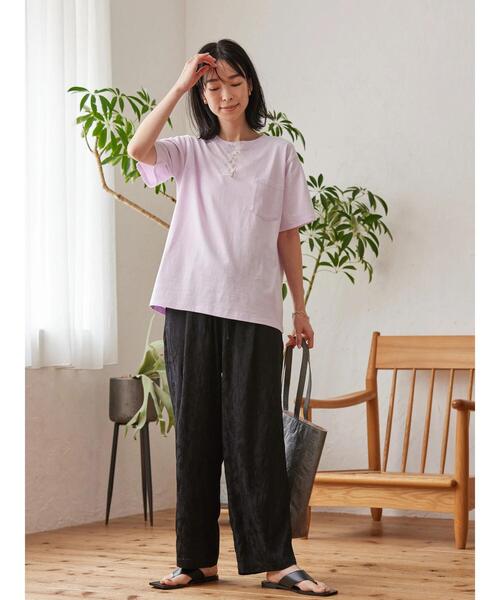 AMERICAN HOLIC(アメリカンホリック)の「サテンジャガードゆるパンツ(その他パンツ・レディース・ブラック/ボルドー・M/L)」の21枚目の写真