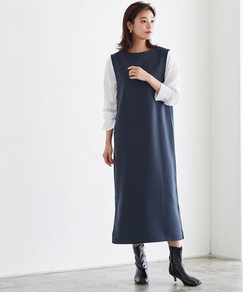 Pierrot（ピエロ）の「2wayジャンパースカート（ジャンパースカート・レディース・ブラック/ネイビー/モカ/ライトベージュ・M/L/PM）」の4枚目の写真