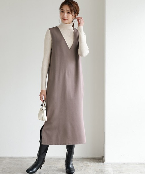 Pierrot（ピエロ）の「2wayジャンパースカート（ジャンパースカート・レディース・ブラック/ネイビー/モカ/ライトベージュ・M/L/PM）」の3枚目の写真