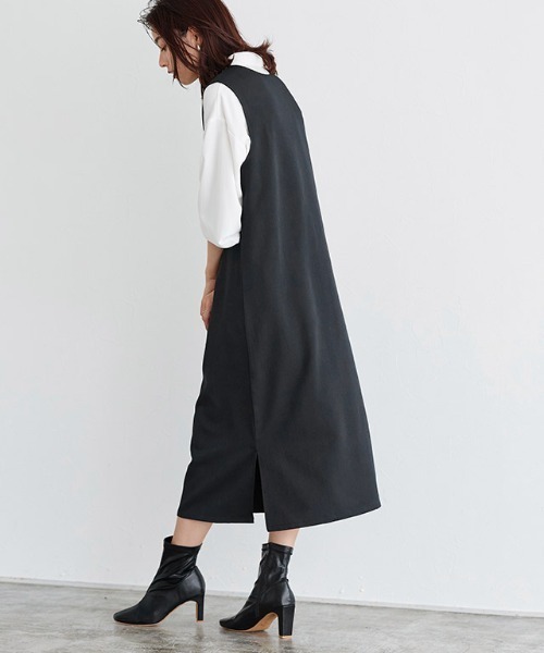 Pierrot（ピエロ）の「2wayジャンパースカート（ジャンパースカート・レディース・ブラック/ネイビー/モカ/ライトベージュ・M/L/PM）」の13枚目の写真