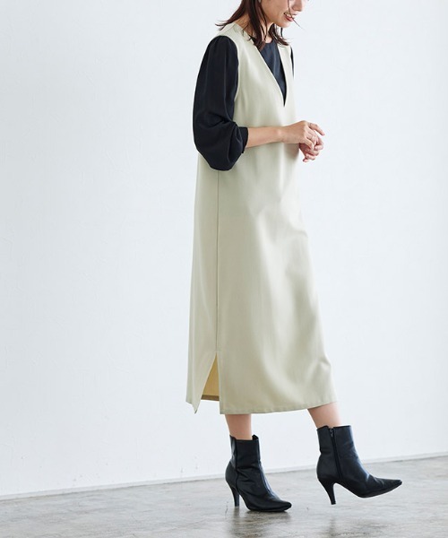 Pierrot（ピエロ）の「2wayジャンパースカート（ジャンパースカート・レディース・ブラック/ネイビー/モカ/ライトベージュ・M/L/PM）」の5枚目の写真