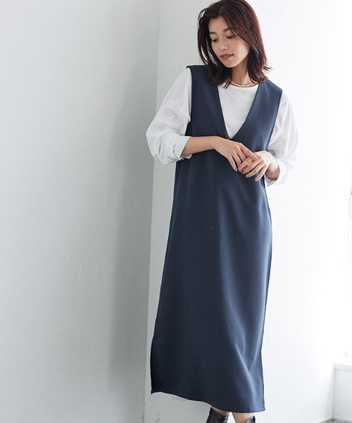 Pierrot（ピエロ）の「2wayジャンパースカート（ジャンパースカート・レディース・ブラック/ネイビー/モカ/ライトベージュ・M/L/PM）」の8枚目の写真