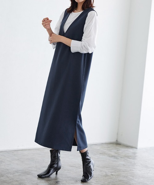 Pierrot（ピエロ）の「2wayジャンパースカート（ジャンパースカート・レディース・ブラック/ネイビー/モカ/ライトベージュ・M/L/PM）」の19枚目の写真