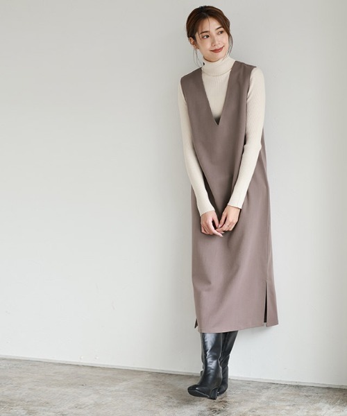 Pierrot（ピエロ）の「2wayジャンパースカート（ジャンパースカート・レディース・ブラック/ネイビー/モカ/ライトベージュ・M/L/PM）」の22枚目の写真