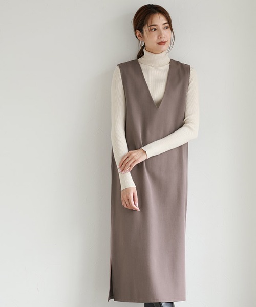 Pierrot（ピエロ）の「2wayジャンパースカート（ジャンパースカート・レディース・ブラック/ネイビー/モカ/ライトベージュ・M/L/PM）」の6枚目の写真