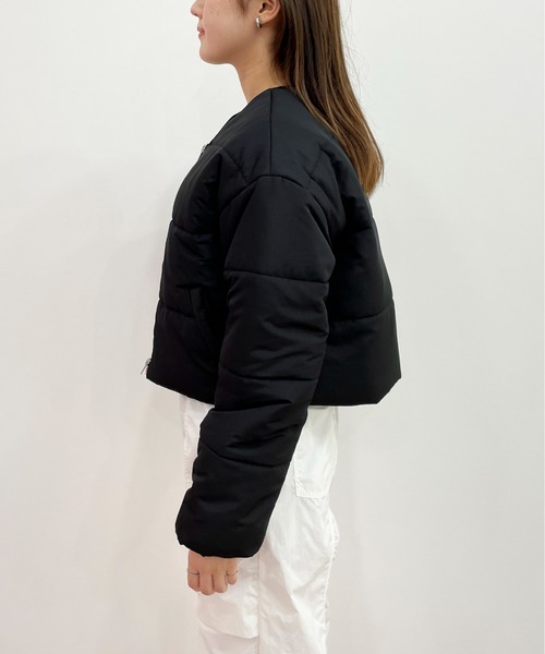 EPIMI E'PIMMY（エピミエピミー）の「マフラーセット中綿ブルゾン（ダウンジャケット/コート・レディース・アイボリー/ブラック・MEDIUM）」の7枚目の写真