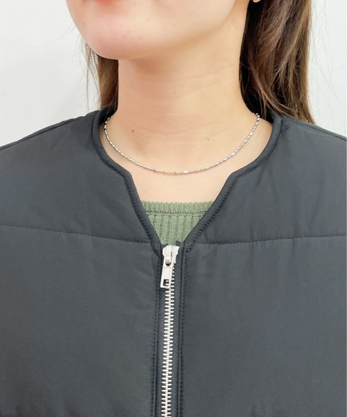 EPIMI E'PIMMY（エピミエピミー）の「マフラーセット中綿ブルゾン（ダウンジャケット/コート・レディース・アイボリー/ブラック・MEDIUM）」の9枚目の写真