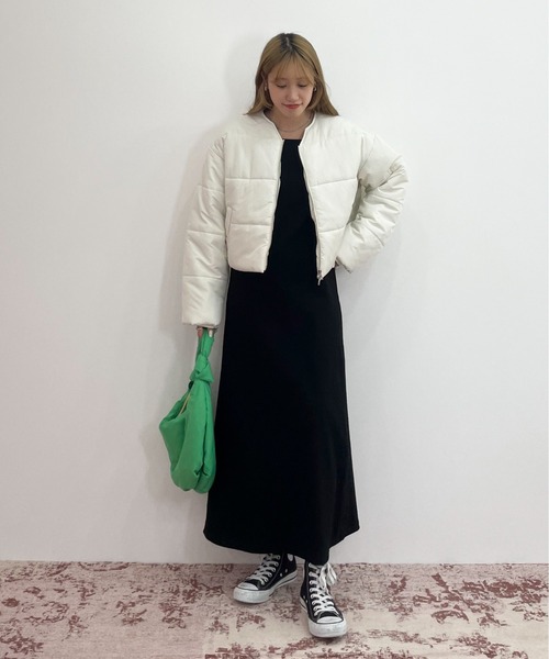 EPIMI E'PIMMY（エピミエピミー）の「マフラーセット中綿ブルゾン（ダウンジャケット/コート・レディース・アイボリー/ブラック・MEDIUM）」の18枚目の写真