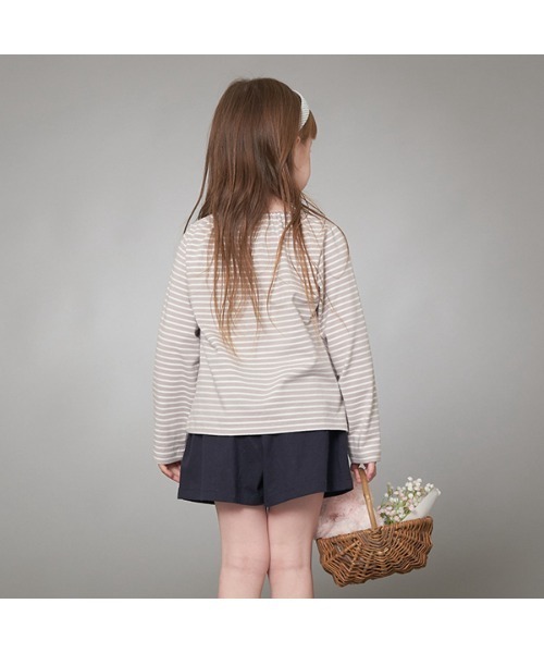 Lycee mine（リセマイン）の「フライスボーダースカラップTシャツ＆ストレッチキュロットパンツ（その他トップス・キッズ・ネイビー/ピンク/ミント/ベージュ系・110cm/100cm/120cm/130cm/150cm/140cm）」の6枚目の写真